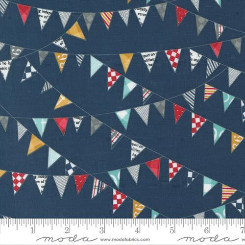 Vintage Navy Bunting Yardage by Sweetwater for Moda Fabrics | 55652 13