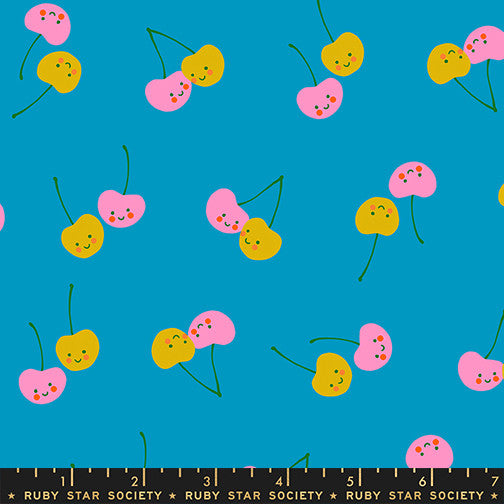 PRESALE Trinketry Cherry Friends Bright Blue Yardage by Melody Miller for Ruby Star Society | RS0112 14