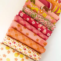 Happy Daze Custom Fat Quarter Bundle Pink Orange by Chloe’s Closet for Moda Fabrics | 12 FQs | Curated Bundle