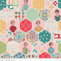 Sew Happy! Hexi Multi Yardage by Lori Holt of Bee in My Bonnet For Riley Blake Designs | C16730-MULTI