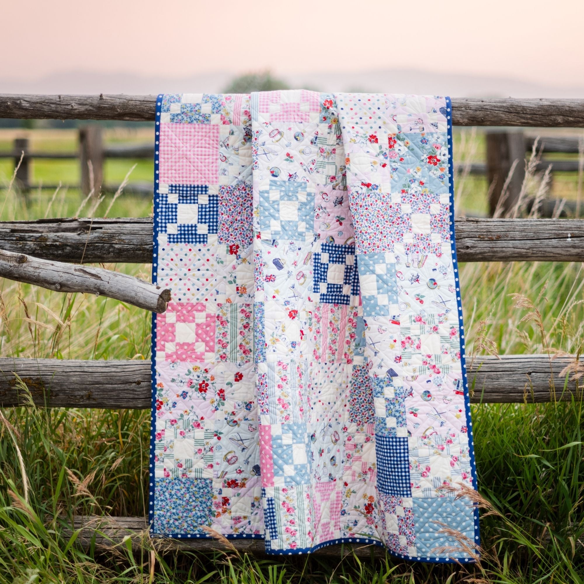 PRESALE London Garden Quilt Kit | Cath Kidston Signature Collection for Riley Blake Designs | Quilt Size 54 1/2" x 66 1/2" | FREE PATTERN