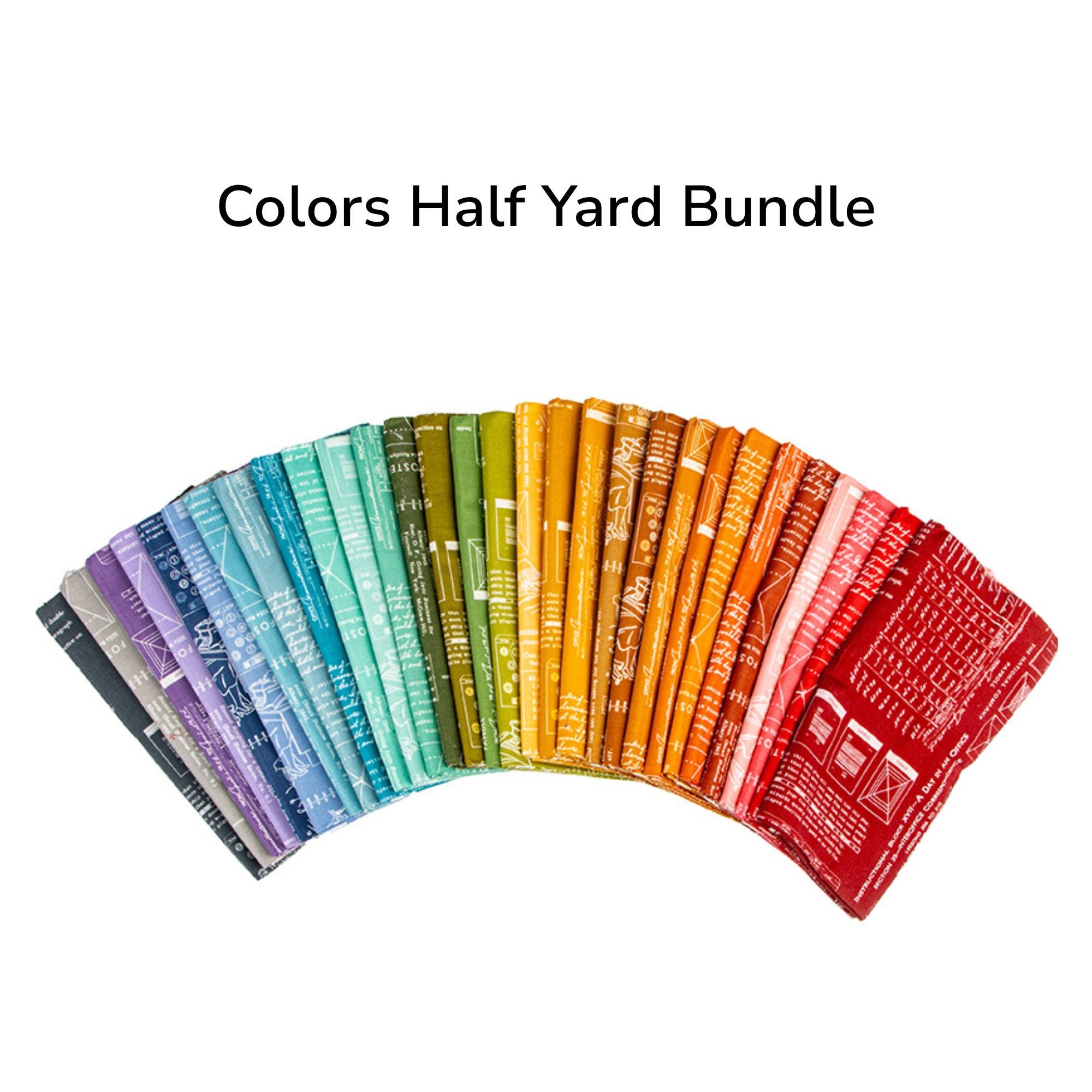 TYPE/ography Colors Custom Half Yard Bundle by Lori Holt of Bee in My Bonnet for Riley Blake Designs | 30 Pcs