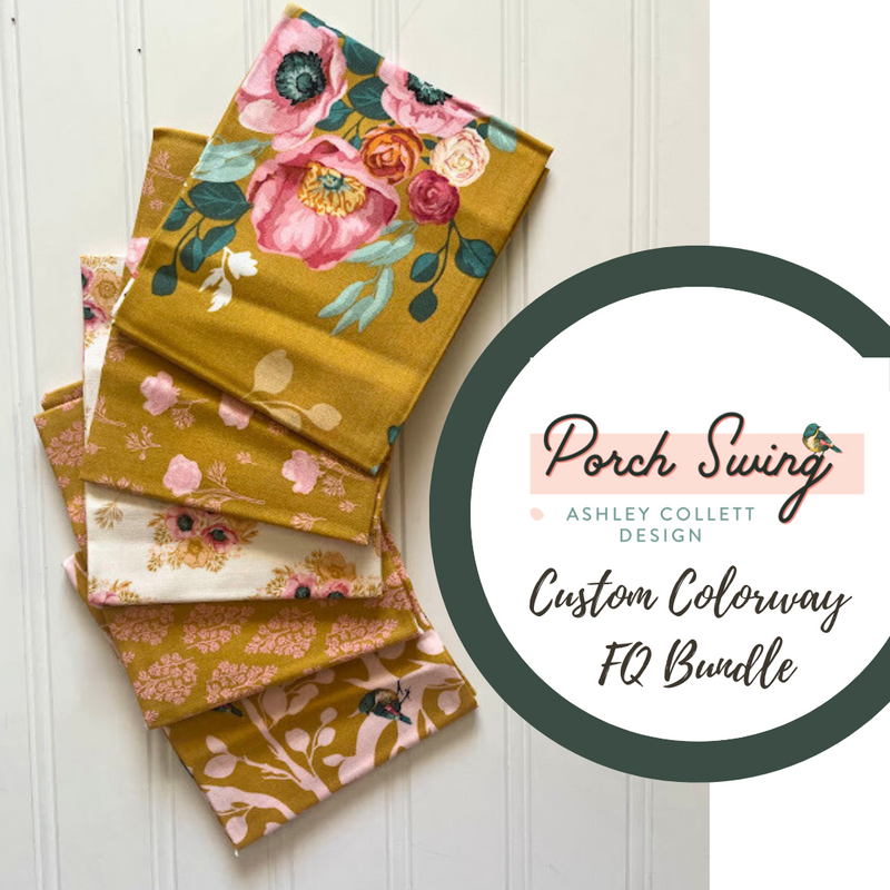Porch Swing Mustard Colorway Fat Quarter Bundle by Ashley Collett for Riley Blake Designs | Custom Bundle | 5 FQs