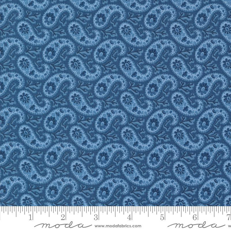 Grand Haven Bandana Paisley Nautical Blue Yardage by Minick & Simpson for Moda Fabrics | 14986 18