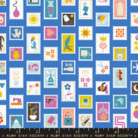 Salutations Stampy Novelty Lapis Yardage by Rashida Coleman Hale for Ruby Star Society | RS1089 14