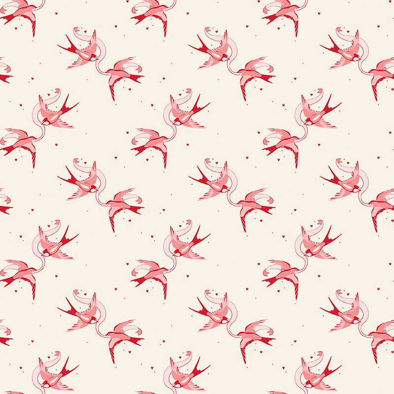 Letters to Cupid Love Birds Cream Yardage by My Mind's Eye for Riley Blake Designs | C16981-CREAM