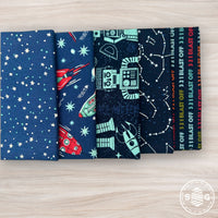 321 Blast Off Galaxy Custom Fat Quarter Bundle Galaxy Night Sky by Stacy Iest Hsu for Moda Fabrics | 5 Fat Quarters