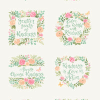 Kindness Dogwood Panel by Deb Strain for Moda Fabrics | Panel Size 24" x 44" | 56157 11