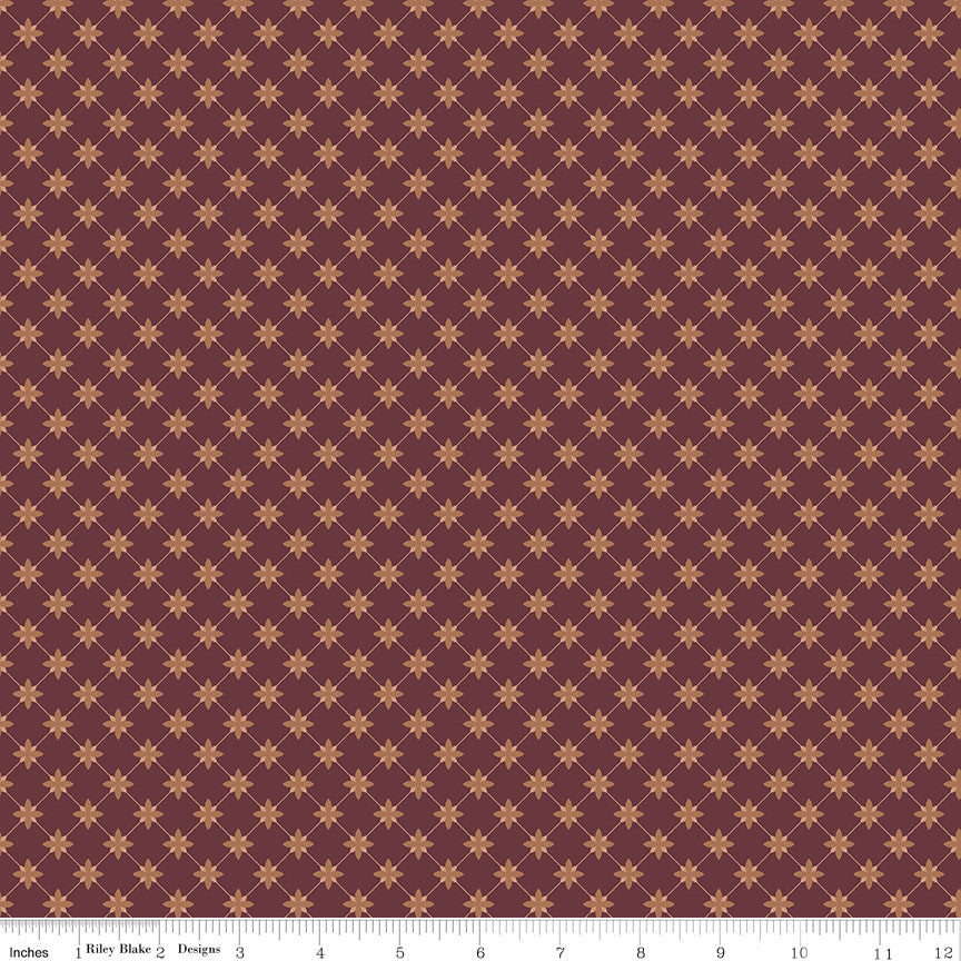 PRESALE Charmed & Treasured Stella Mahogany Yardage by Kassidy Grace for Riley Blake Designs | C18164-MAHOGANY