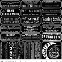 Scary Scraps Scary Sew Labels Black Yardage by J. Wecker Frisch for Riley Blake Designs | C17603-BLACK