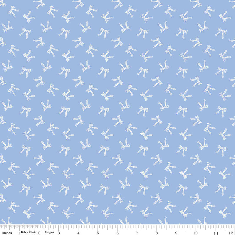 PRESALE Penelope Bows Sky Yardage by My Mind's Eye for Riley Blake Designs | C16643-SKY