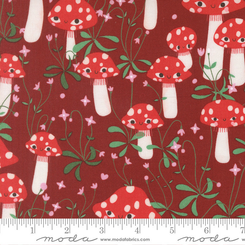 PRESALE Funny Valentine Mushrooms Rose Yardage by Lizzy House for Moda Fabrics | 37141 17