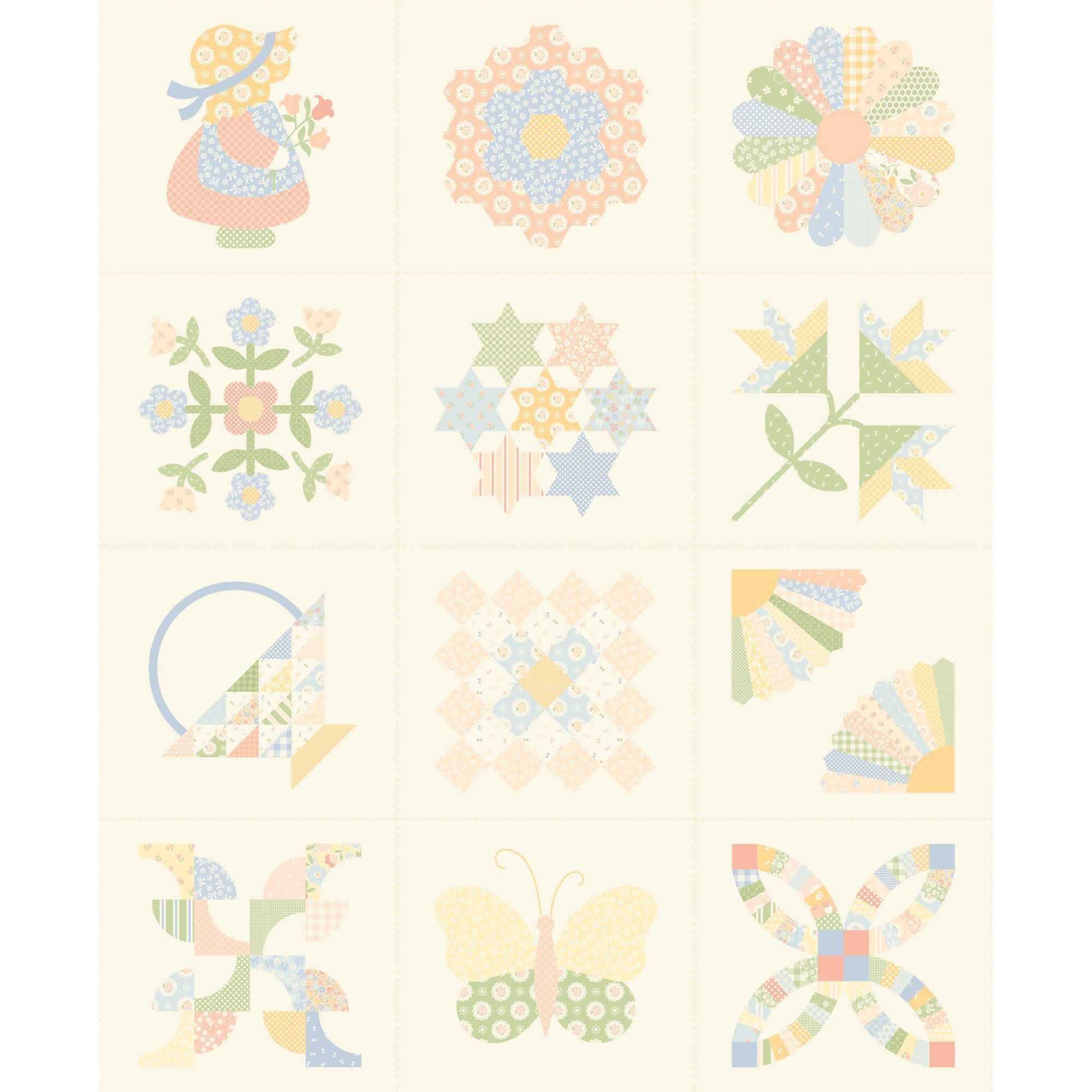 PRESALE Handmade Sweetness Porcelain Quilt Blocks Panel by Heather Briggs of My Sew Quilty Life for Moda Fabrics | 31772 11