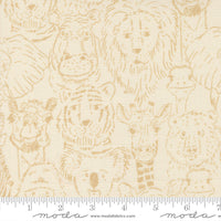 Animal Park Fun One Big Happy Family Dove Natural Yardage by Stacy Iest Hsu for Moda Fabrics | 20962 21