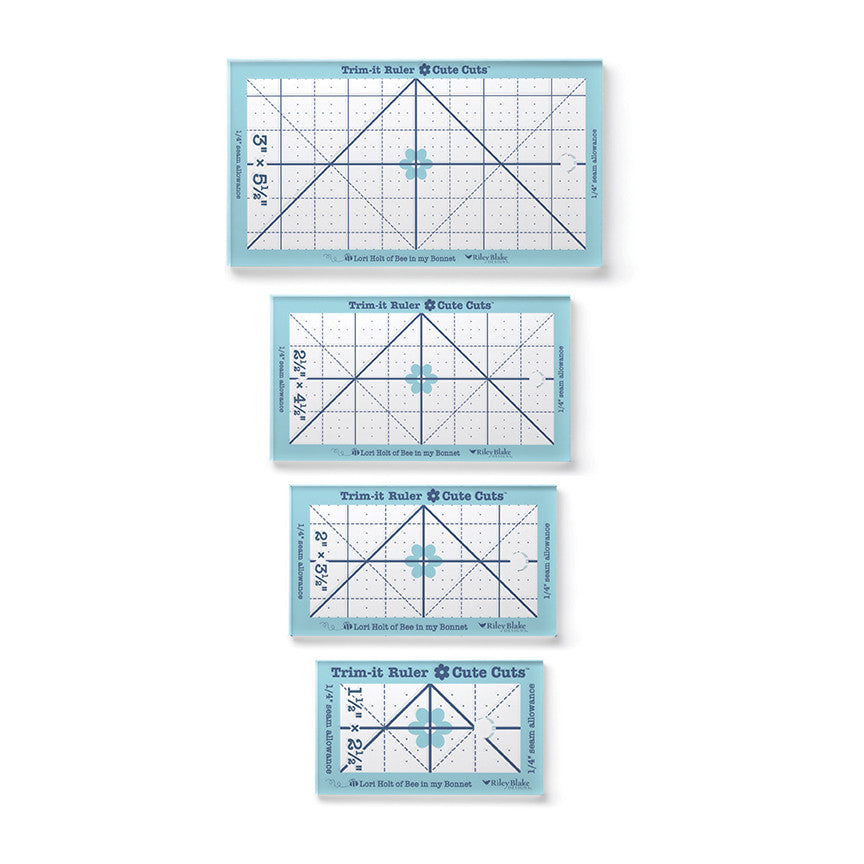 PRESALE Cute Cuts Trim-it Ruler Small Rectangle Set by Lori Holt of Bee in My Bonnet | Set of 4 Rulers | STTI-50246