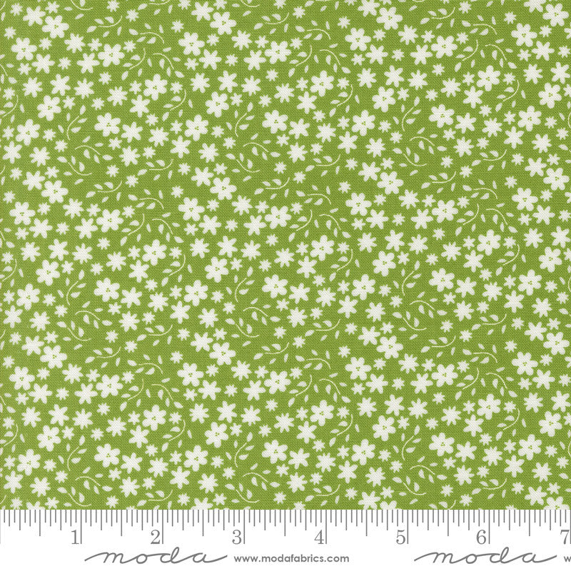 Raspberry Summer Blossom Fresh Grass Yardage by Sherri & Chelsi for Moda Fabrics | 37693 18