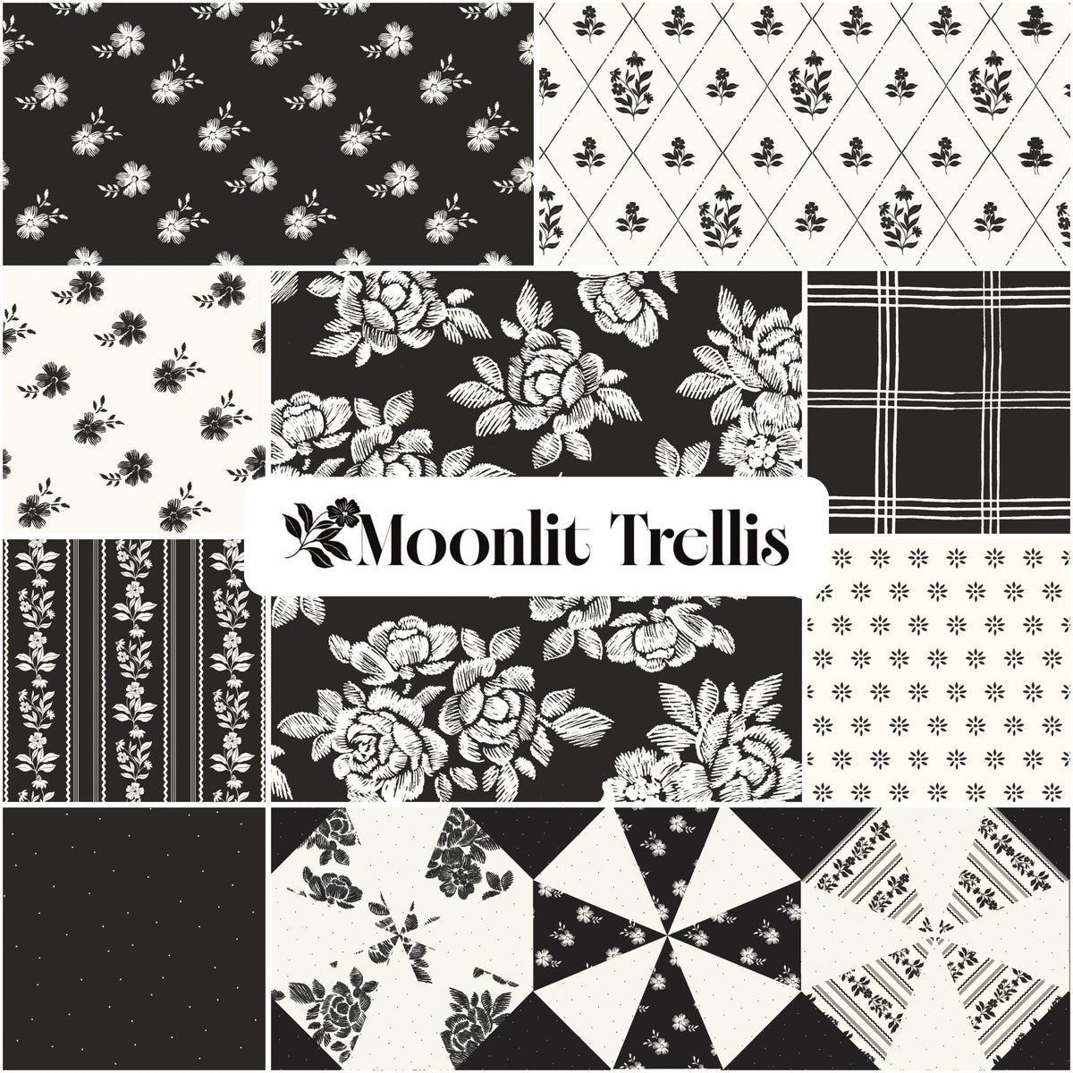 PRESALE Moonlit Trellis 10" Stacker by My Mind’s Eye for Riley Blake Designs | 42 Pcs | 10-18210-42