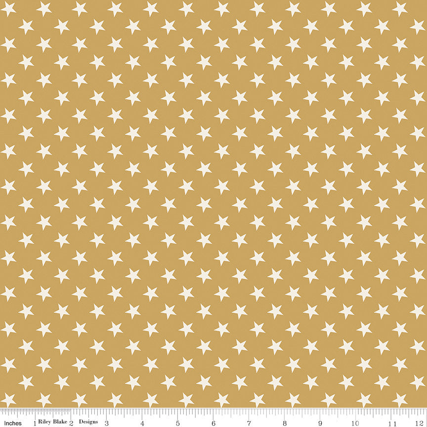 Independence Stars Gold Yardage by the RBD Designers for Riley Blake Designs | C17337-GOLD
