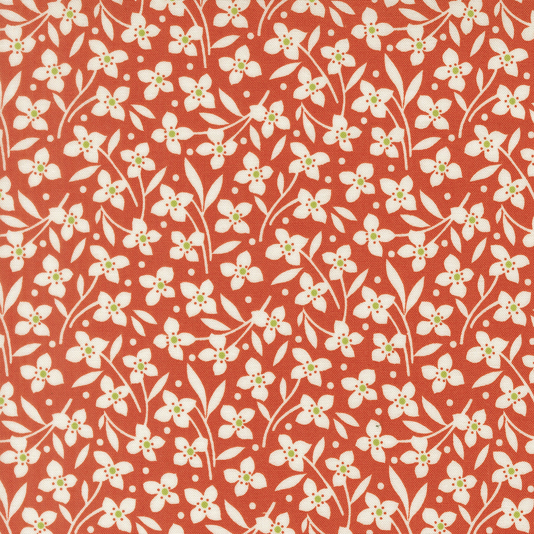 Summers End Forget Me Not Persimmon Yardage by Fig Tree & Co for Moda Fabrics | 35435 16