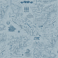 Independence Colonial Map Blue Yardage by the RBD Designers for Riley Blake Designs | C17332-BLUE