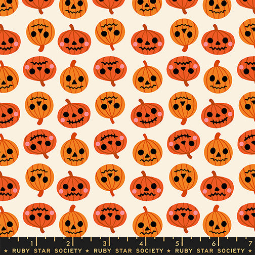 PRESALE Freaky Familiars Pumpkin Party Orange Yardage by Ruby Star Society | RS5196 11