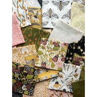 PRESALE Bee Garden Mini Charm 2 1/2" by Gingiber for Moda Fabrics | 42 Precut 2.5" Squares | 48410MC