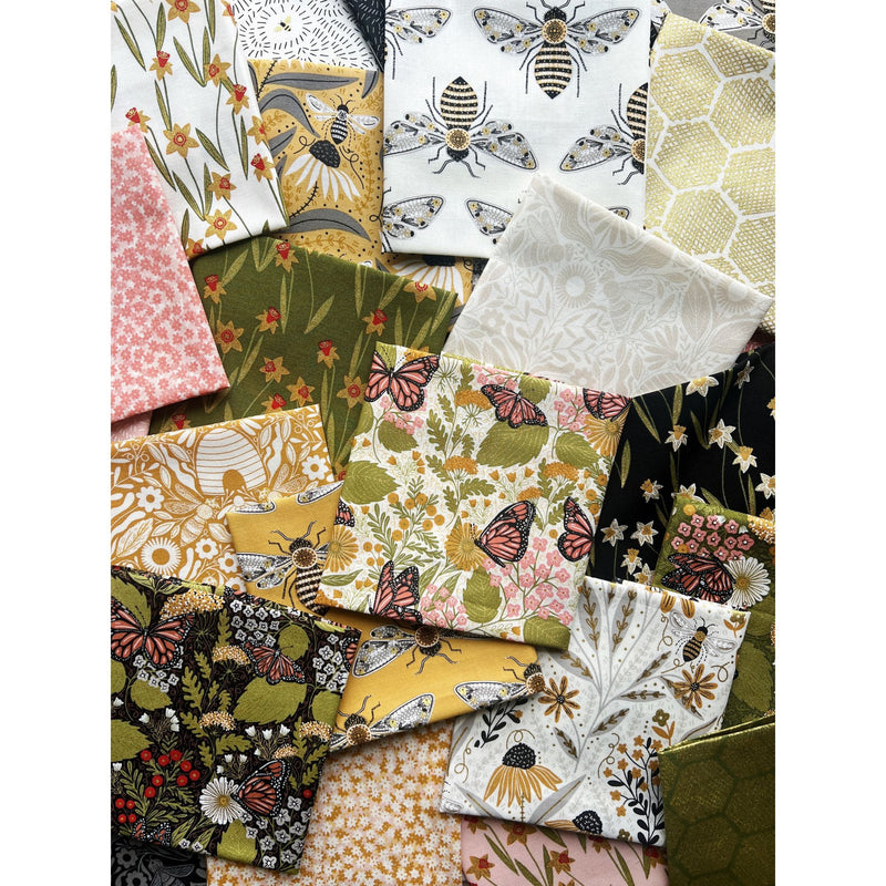 Bee Garden Mini Charm 2 1/2" by Gingiber for Moda Fabrics | 42 Precut 2.5" Squares | 48410MC