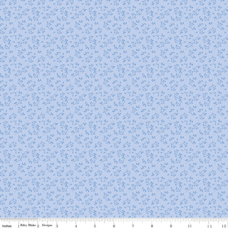 PRESALE Penelope Mini Stems Sky Yardage by My Mind's Eye for Riley Blake Designs | C16646-SKY