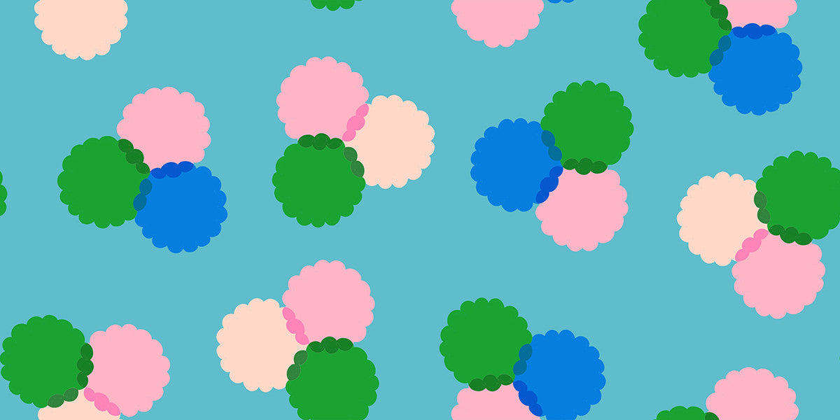 PRESALE Sparkle Mart Puffs Dark Turquoise Yardage by Melody Miller for Ruby Star Society | RS0122 13