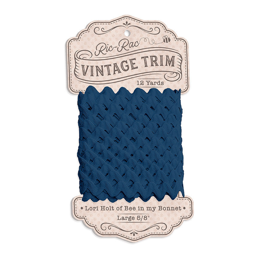 PRESALE Vintage Trim Large Oxford Blue 5/8" Ric Rac by Lori Holt of Bee in my Bonnet  | STVT-50741
