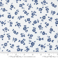 PRESALE Blueprint Grace White Navy Yardage by Camille Roskelley for Moda Fabrics | 55331 26