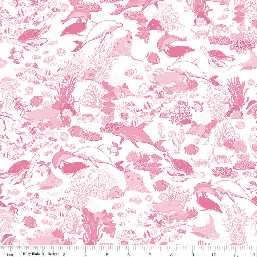 Reef Main Pink Yardage by Corinne Wells for Riley Blake Designs | C17270-PINK