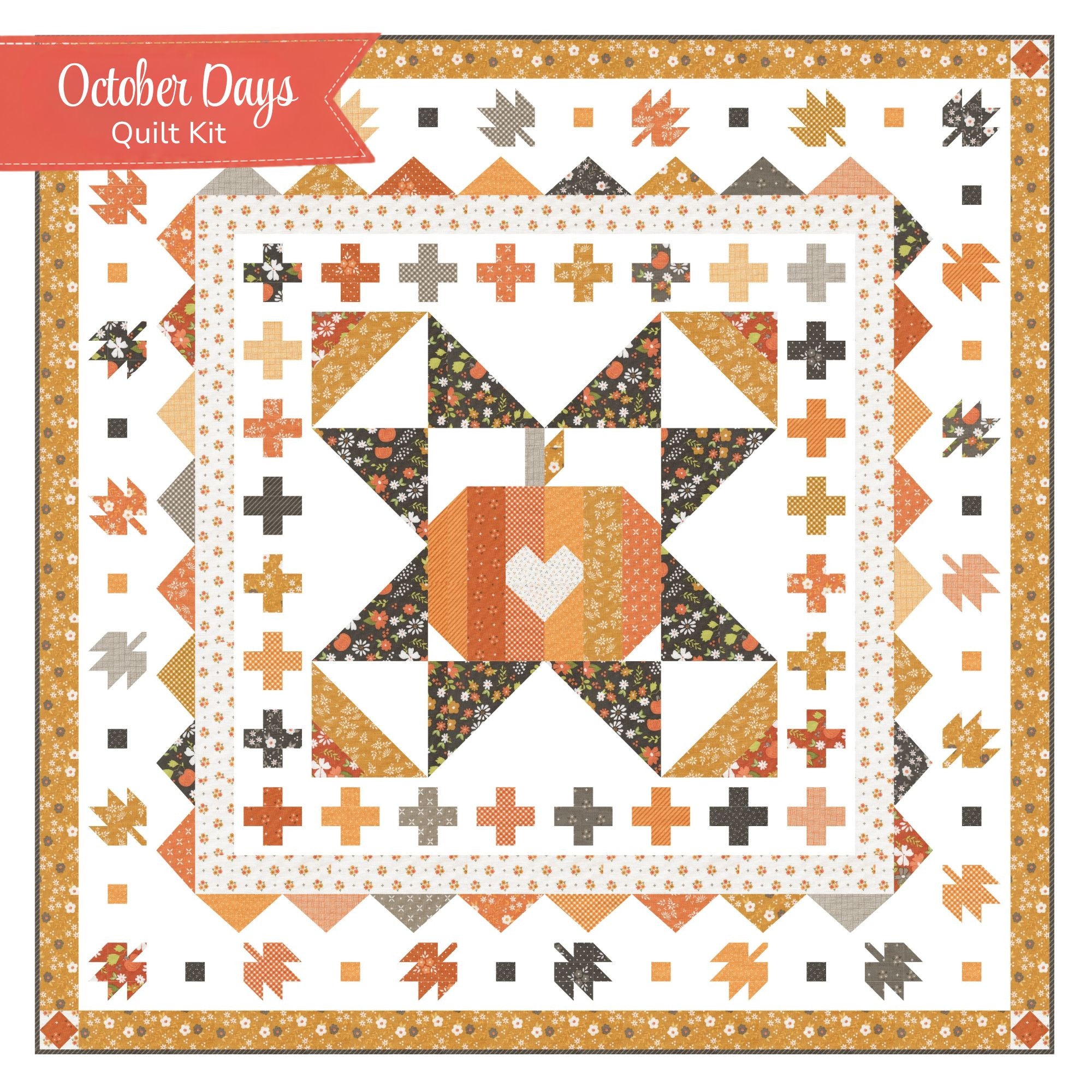 PRESALE October Days Quilt Kit With Birch and Willow by Sherri & Chelsi for Moda Fabrics | Quilt Size 52 1/2” x 52 1/2”