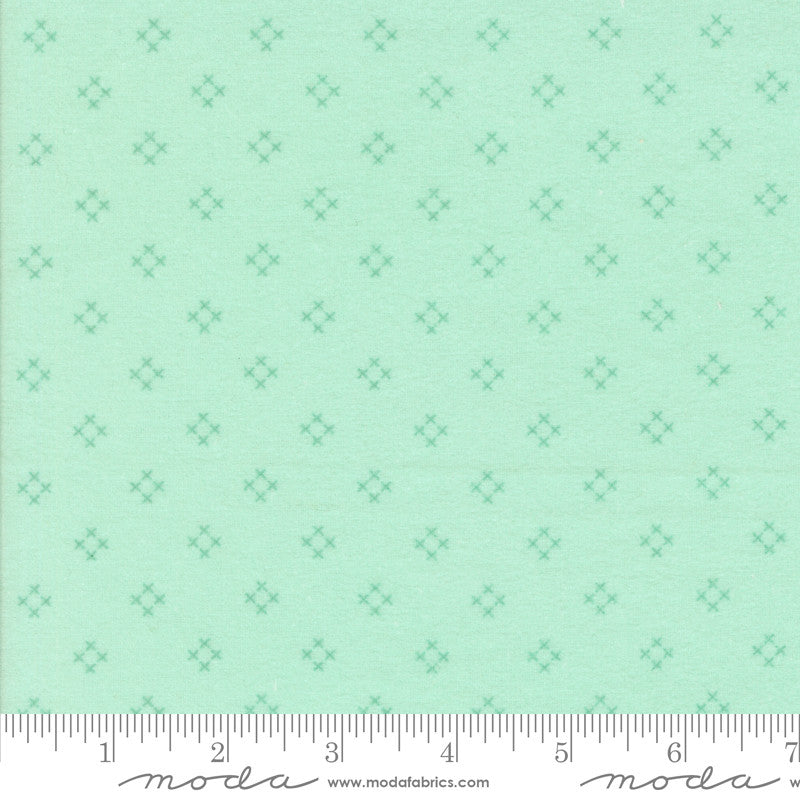 Sherbet Sunshine Flannel Diamond X Sea Glass Yardage by Corey Yoder for Moda Fabrics | 29225 25F