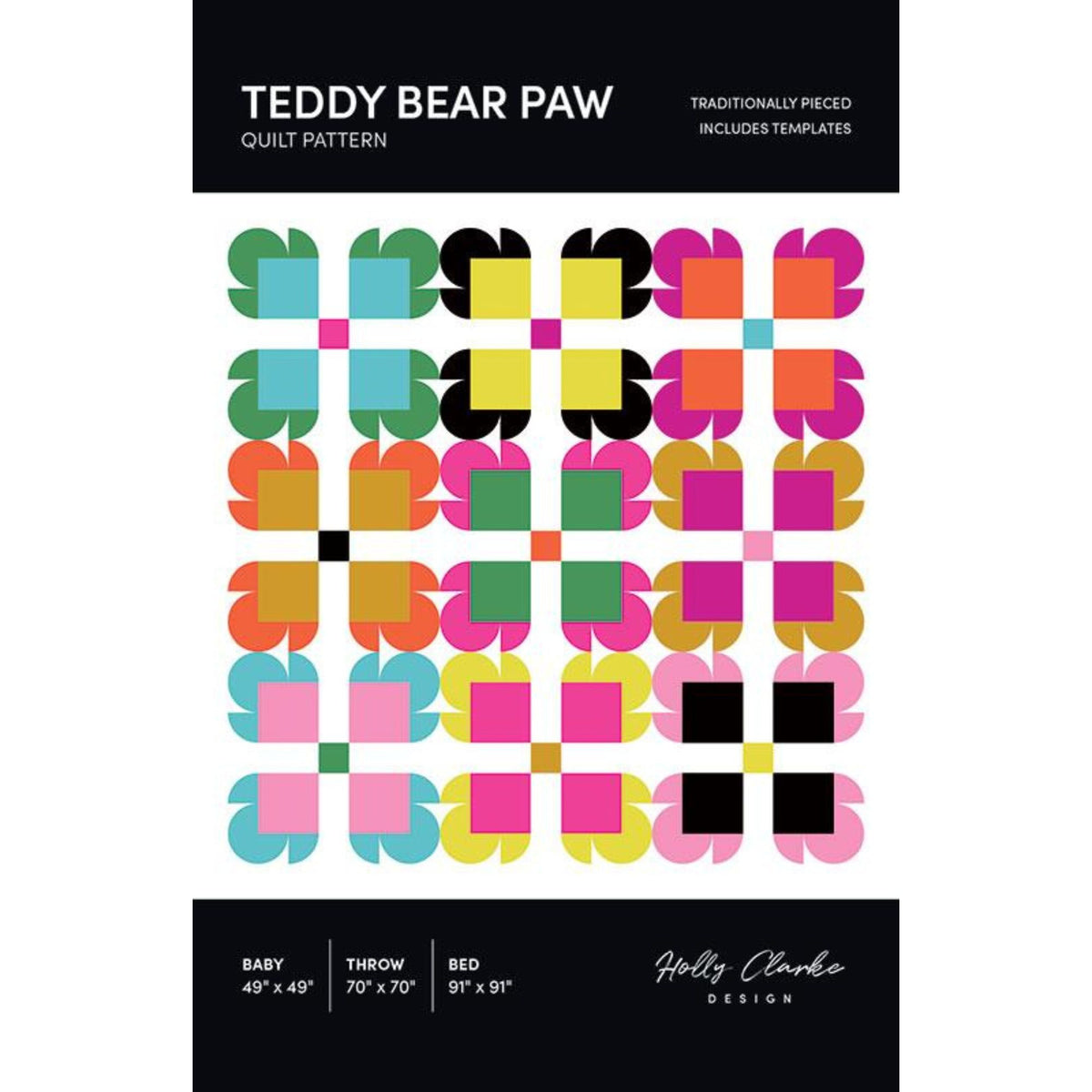 Teddy Bear Paw Quilt Pattern by Holly Clarke Designs | HCD 019