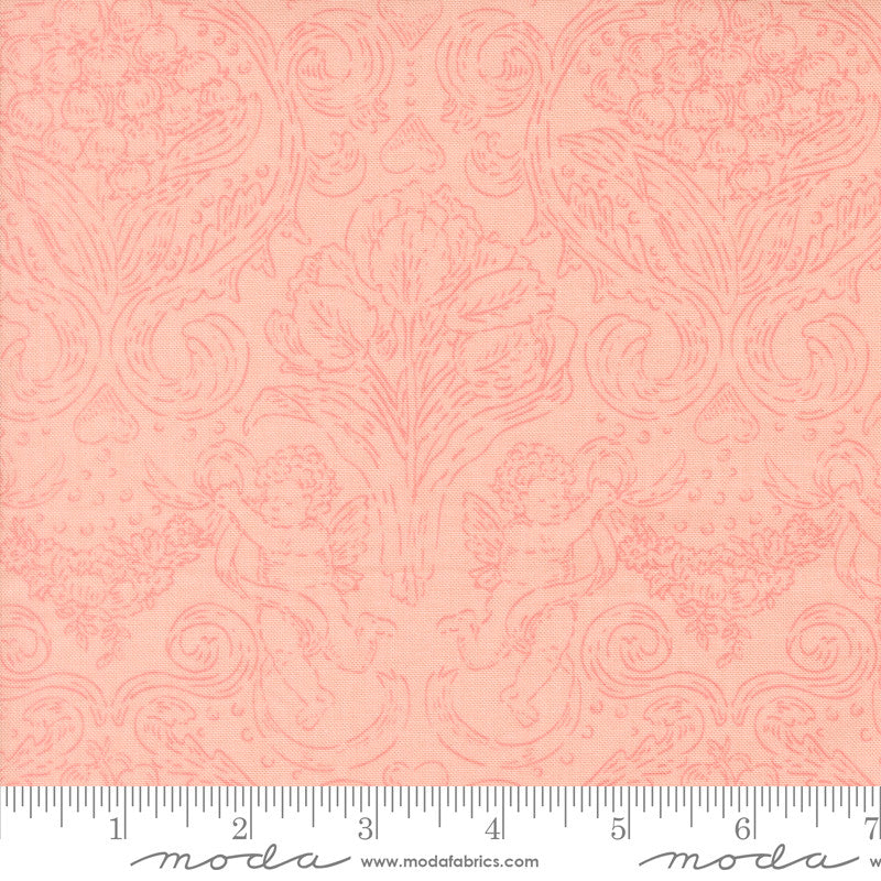 PRESALE Je T'aime Pure Love Jaquard Damask Blush Yardage by Stacy Iest Hsu for Moda Fabrics | 20993 12