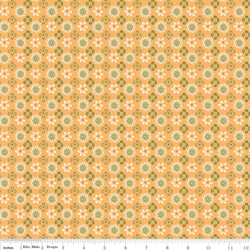 PRESALE Piece & Plenty Blossom Marigold Yardage by Lori Holt of Bee in my Bonnet for Riley Blake Designs | C15873-MARIGOLD