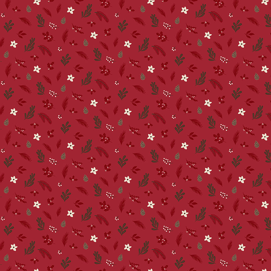 Christmas Time Foliage Red Yardage by Dani Mogstad for Riley Blake Designs | C17823-RED