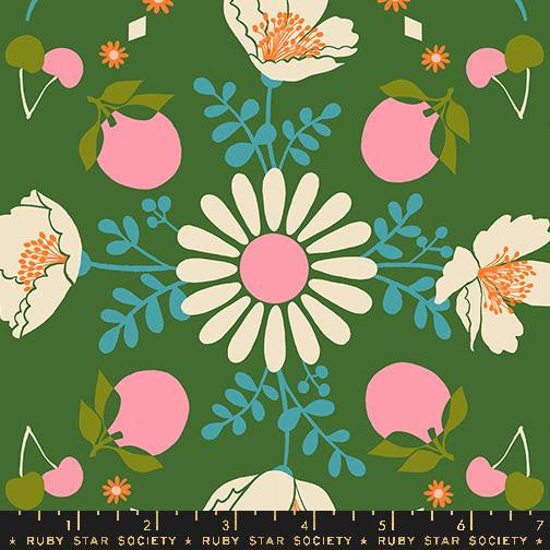 Juicy Poppy Garden Sarah Green Yardage by Melody Miller for Ruby Star Society | Ruby Star Cottons | RS0085 14