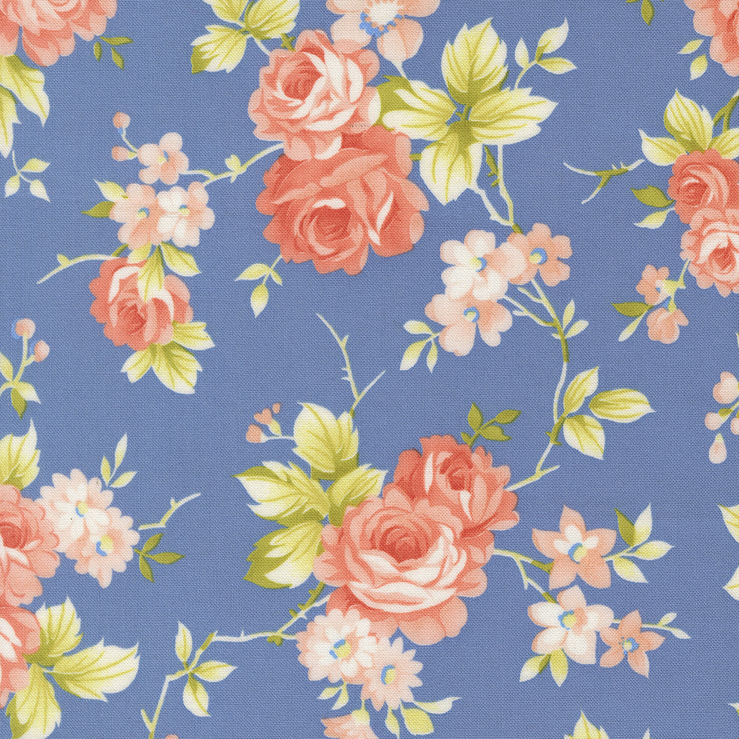PRESALE Rosie Country Rose Blueberry Yardage by Fig Tree & Co for Moda Fabrics | 35420 18