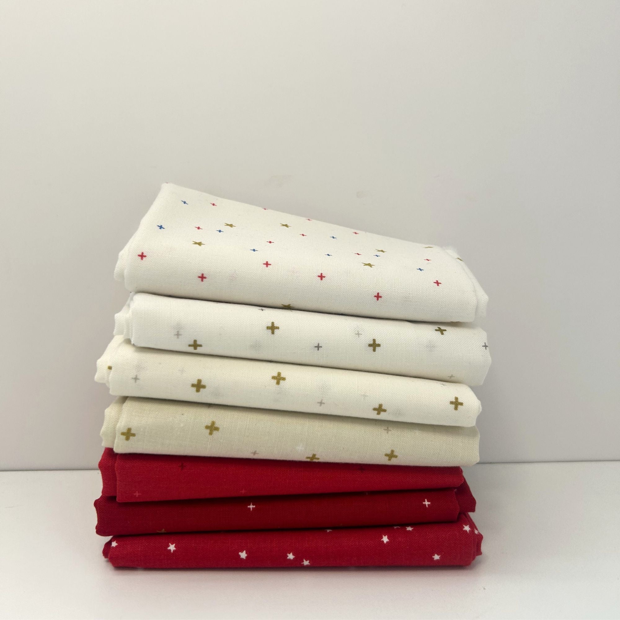 Sparkler Seasonal Basics Custom Fat Quarter Bundle Patriotic for Riley Blake Designs | 7 FQs | Curated Bundle