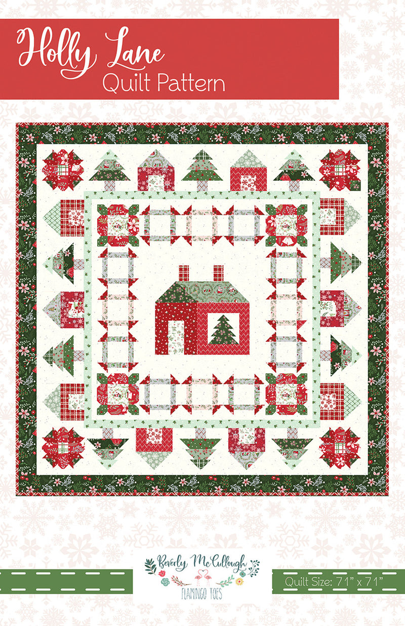 Holly Lane Quilt Pattern by Beverly McCullough for Riley Blake Designs | Mistletoe & Holly | P138-HOLLYLANE