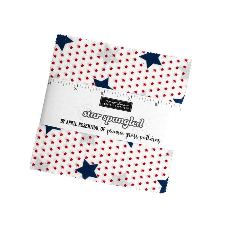 PRESALE Star Spangled Charm Pack by April Rosenthal of Prairie Grass for Moda Fabrics | 42 Precut 5" Squares | 24170PP