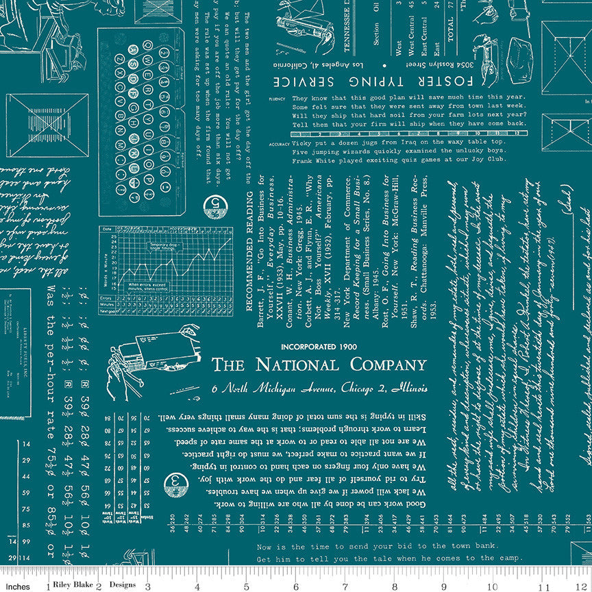 TYPE/ography Lagoon Yardage by Lori Holt of Bee in My Bonnet for Riley Blake Designs | C16850-LAGOON