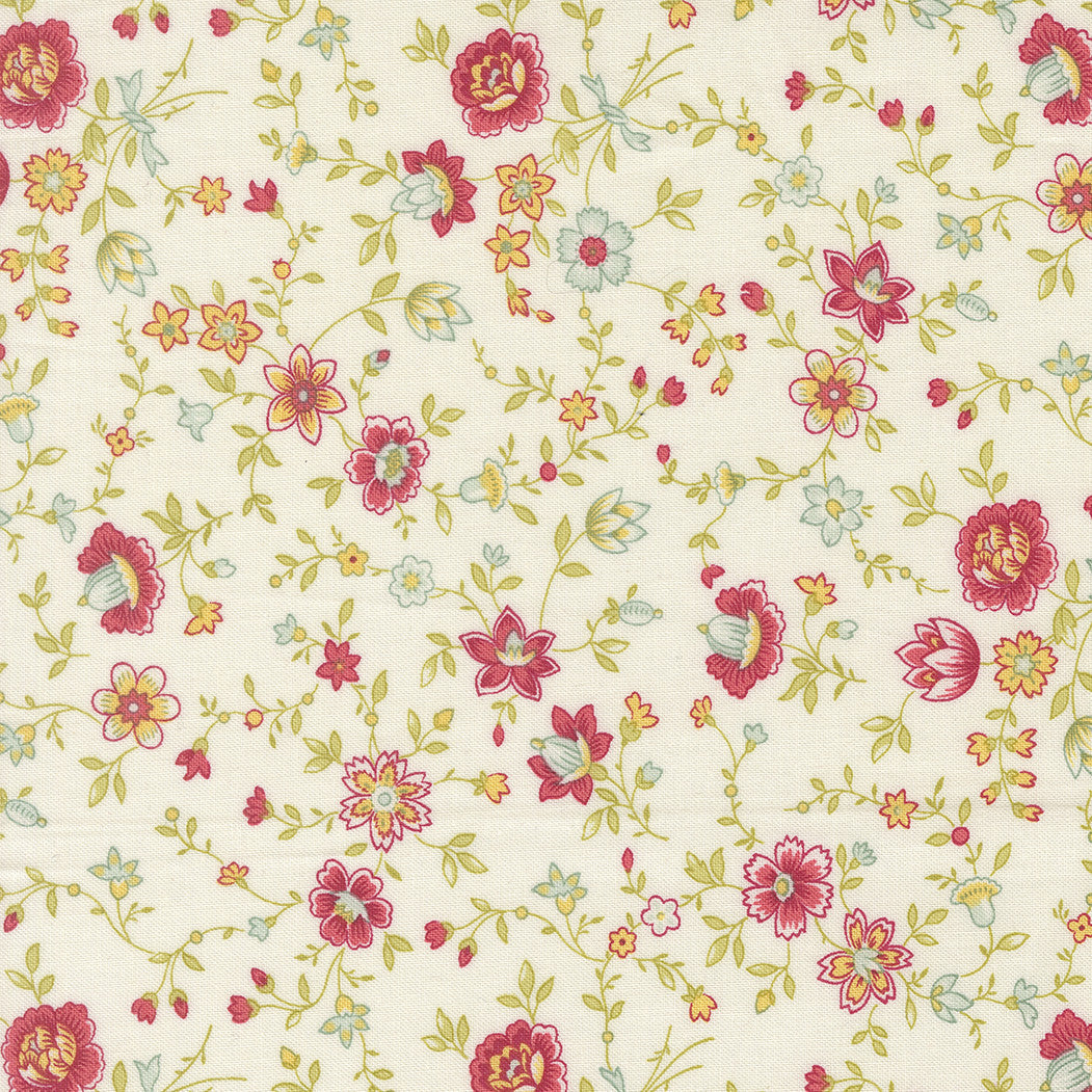 Lyda Rose Flower Vines Porcelain Yardage by Bunny Hill Designs for Moda Fabrics | 3073 11