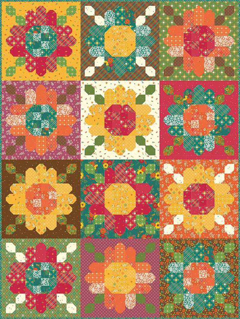 Zinnia Seeds Quilt Pattern by Heather Peterson of Anka's Treasures  | P154-ZINNIAPATCH