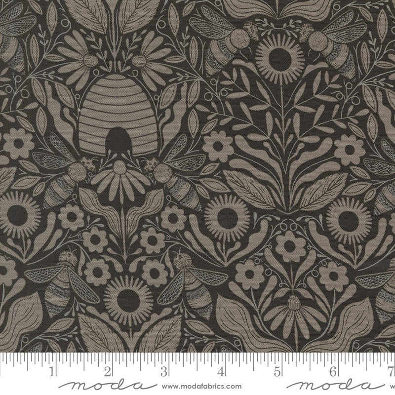 PRESALE Bee Garden Beehive Melody Black by Gingiber for Moda Fabrics | 48414 21