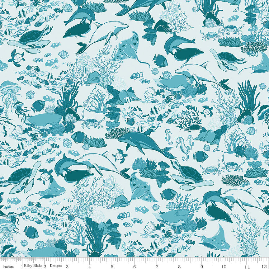 Reef Main Powder Yardage by Corinne Wells for Riley Blake Designs | C17270-POWDER