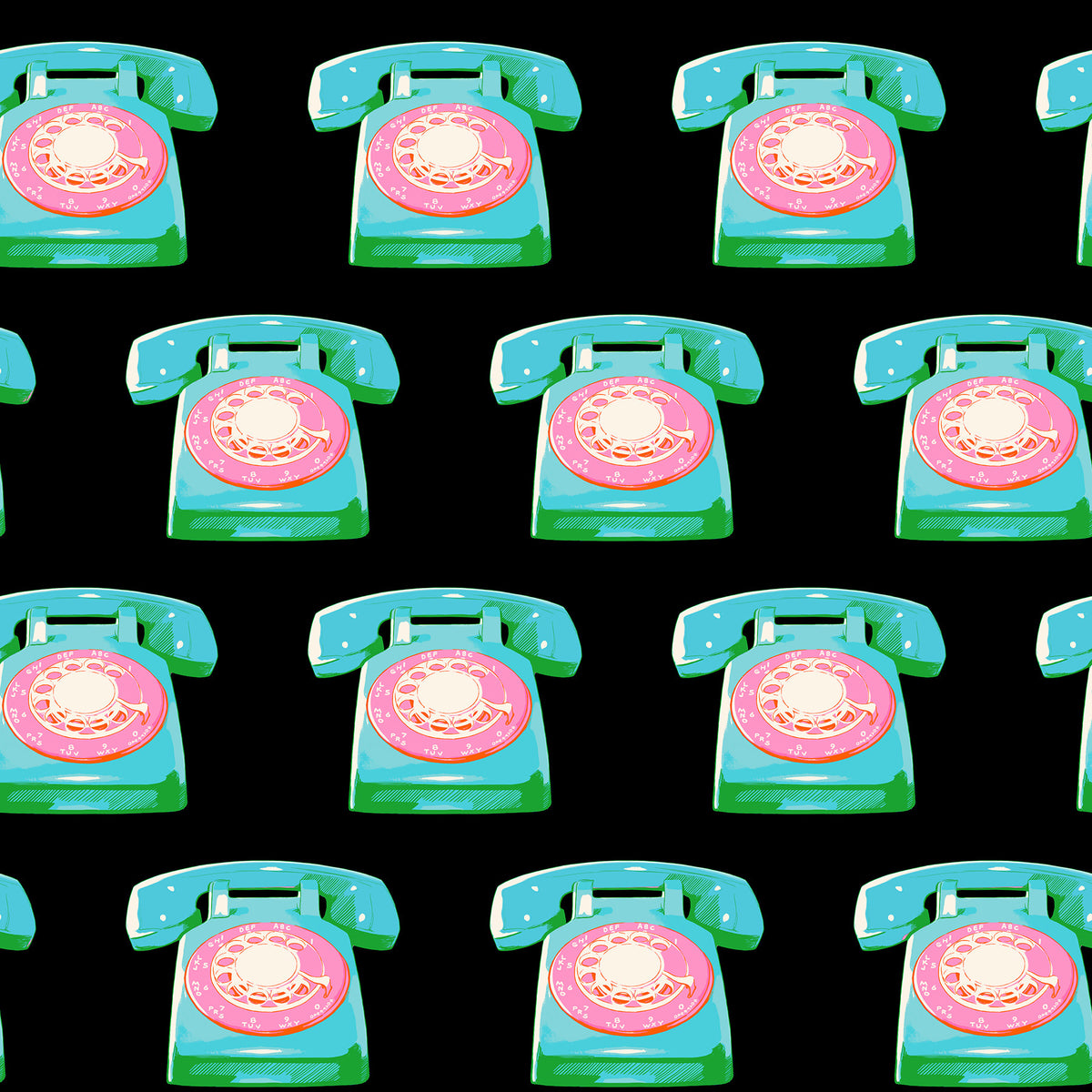 PRESALE Sparkle Mart Telephones Black Yardage by Melody Miller for Ruby Star Society | RS0121 18