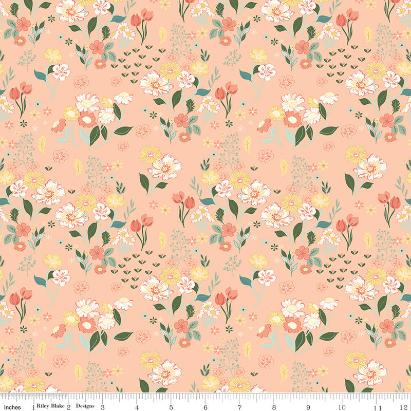 New Beginnings Floral Blush Yardage by Sandy Gervais for Riley Blake Designs | C15751-BLUSH